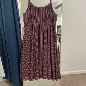 Torrid Burgundy and Pink Striped Dress